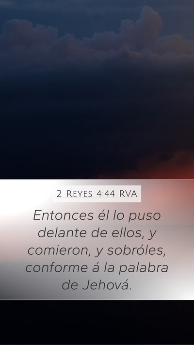 2 Reyes 4:44 RVA Bible Verse Image