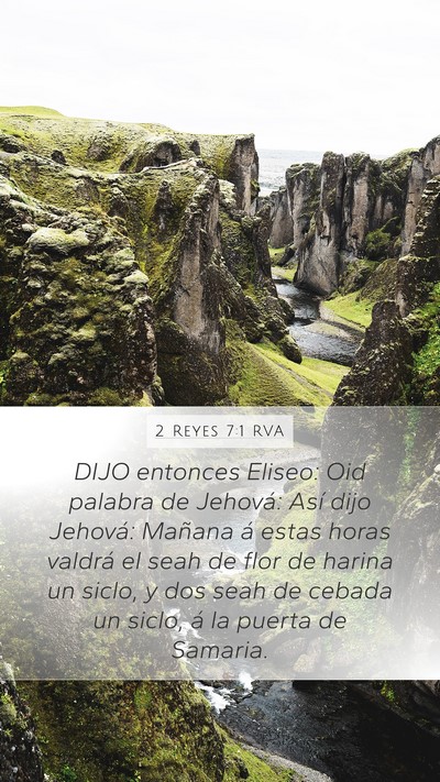 2 Reyes 7:1 RVA Bible Verse Image