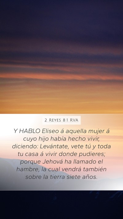 2 Reyes 8:1 RVA Bible Verse Image