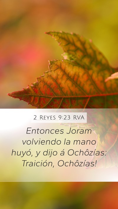2 Reyes 9:23 RVA Bible Verse Image