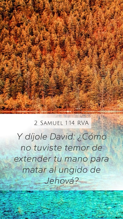 2 Samuel 1:14 RVA Mobile Phone Wallpaper - Y díjole David: ¿Cómo no tuviste temor de - Mobile Bible Verse Wallpaper