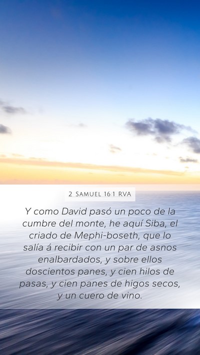 2 Samuel 16:1 RVA Mobile Phone Wallpaper - Y como David pasó un poco de la cumbre del - Mobile Bible Verse Wallpaper