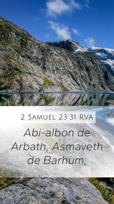 2 Samuel 23:31 RVA Mobile Phone Wallpaper - Abi-albon de Arbath, Asmaveth de - Mobile Bible Verse Wallpaper