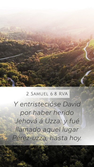 2 Samuel 6:8 RVA Mobile Phone Wallpaper - Y entristecióse David por haber herido Jehová - Mobile Bible Verse Wallpaper
