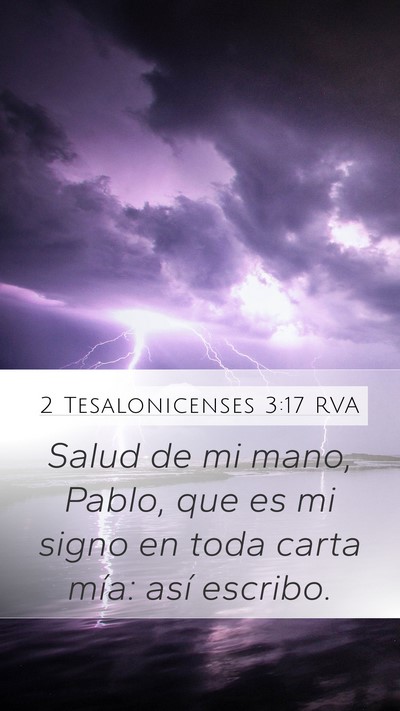 2 Tesalonicenses 3:17 RVA Bible Verse Image