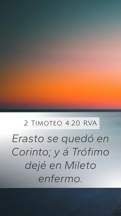 2 Timoteo 4:20 RVA Bible Verse Image