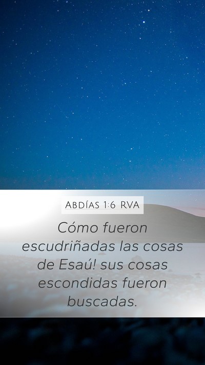 Abdías 1:6 RVA Bible Verse Image