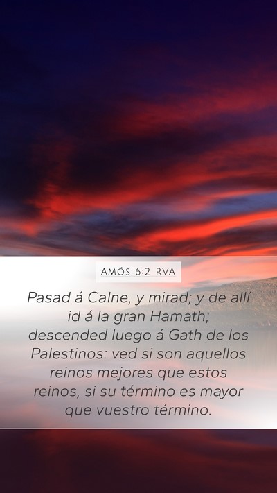 Amós 6:2 RVA Bible Verse Image