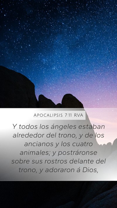 Apocalipsis 7:11 RVA Mobile Phone Wallpaper - Y todos los ángeles estaban alrededor del trono, - Mobile Bible Verse Wallpaper