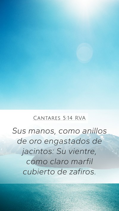 Cantares 5:14 RVA Bible Verse Image