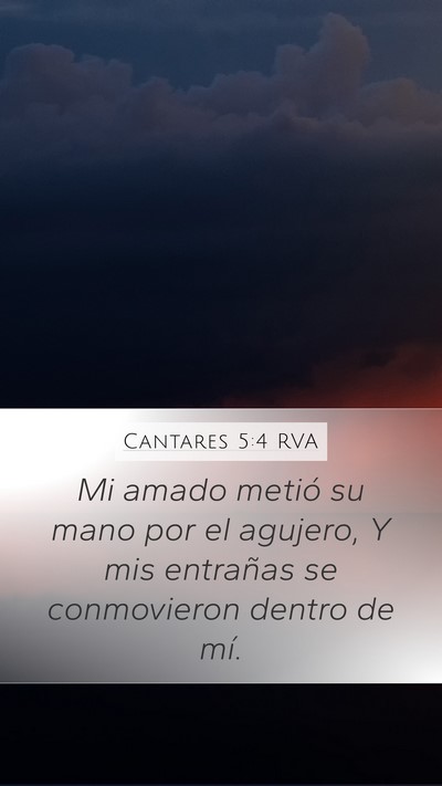 Cantares 5:4 RVA Mobile Phone Wallpaper - Mi amado metió su mano por el agujero, Y mis - Mobile Bible Verse Wallpaper