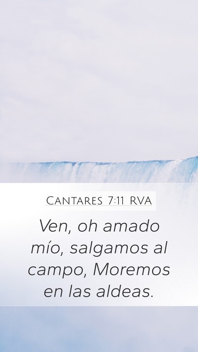 Cantares 7:11 RVA Mobile Phone Wallpaper - Ven, oh amado mío, salgamos al campo, Moremos en - Mobile Bible Verse Wallpaper