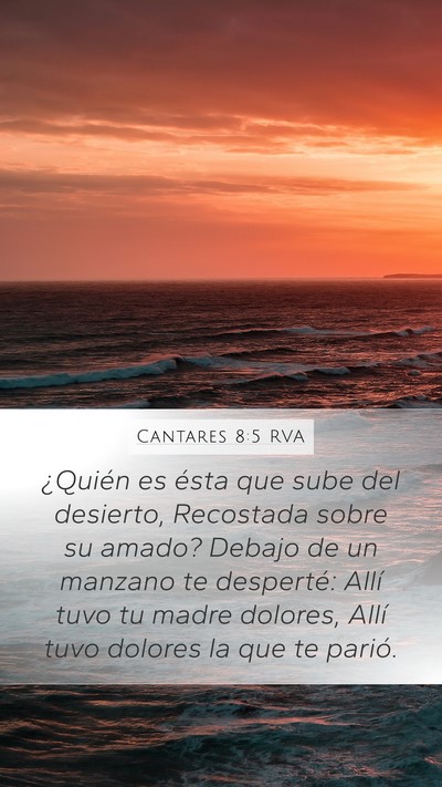Cantares 8:5 RVA Mobile Phone Wallpaper - ¿Quién es ésta que sube del desierto, - Mobile Bible Verse Wallpaper