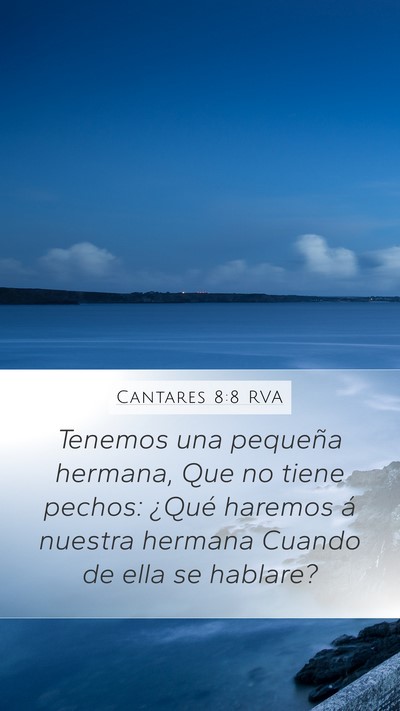 Cantares 8:8 RVA Bible Verse Image