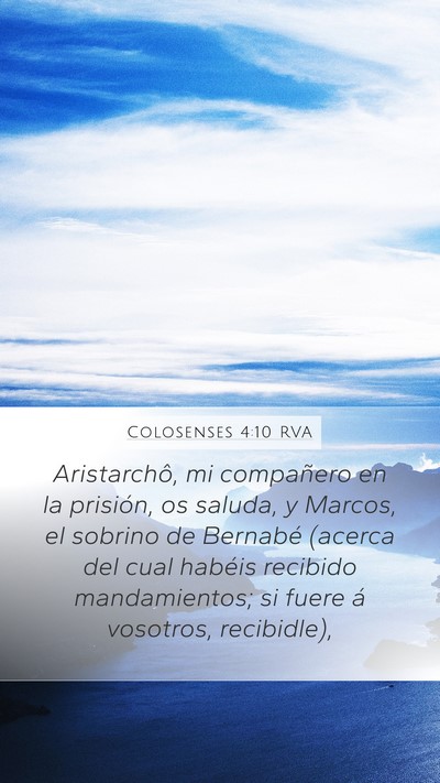 Colosenses 4:10 RVA Bible Verse Image