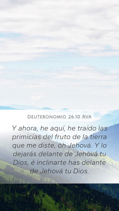 Deuteronomio 26:10 RVA Bible Verse Image