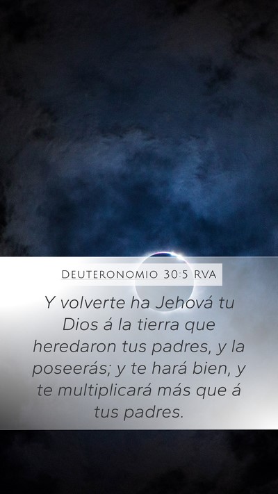 Deuteronomio 30:5 RVA Mobile Phone Wallpaper - Y volverte ha Jehová tu Dios á la tierra que - Mobile Bible Verse Wallpaper