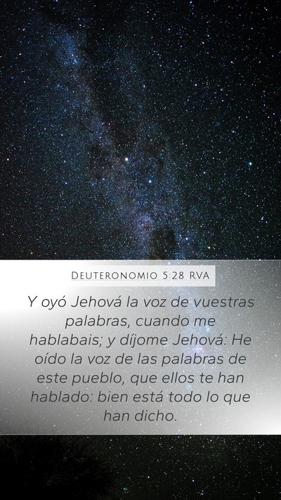 Deuteronomio 5:28 RVA Bible Verse Image