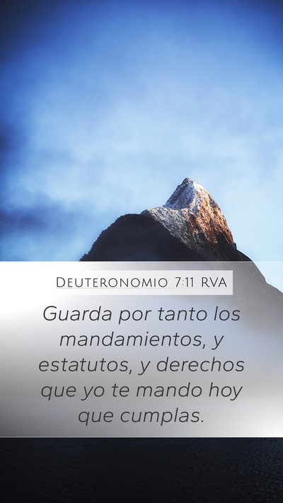 Deuteronomio 7:11 RVA Mobile Phone Wallpaper - Guarda por tanto los mandamientos, y estatutos, y - Mobile Bible Verse Wallpaper