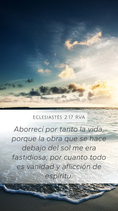 Eclesiastés 2:17 RVA Bible Verse Image