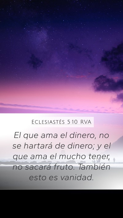 Eclesiastés 5:10 RVA Bible Verse Image