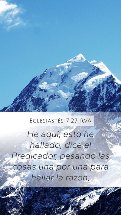 Eclesiastés 7:27 RVA Bible Verse Image