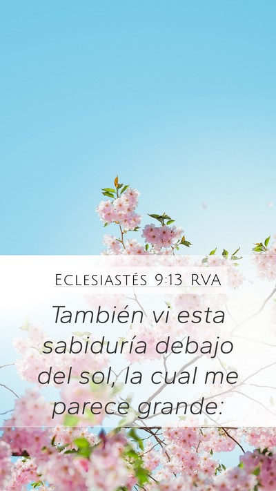 Eclesiastés 9:13 RVA Bible Verse Image