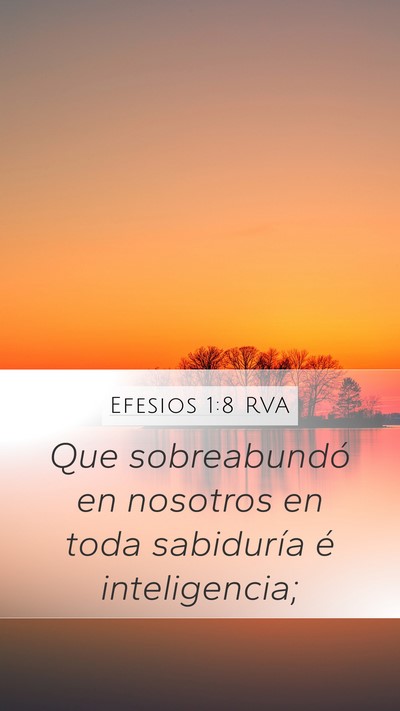 Efesios 1:8 RVA Mobile Phone Wallpaper - Que sobreabundó en nosotros en toda sabiduría - Mobile Bible Verse Wallpaper