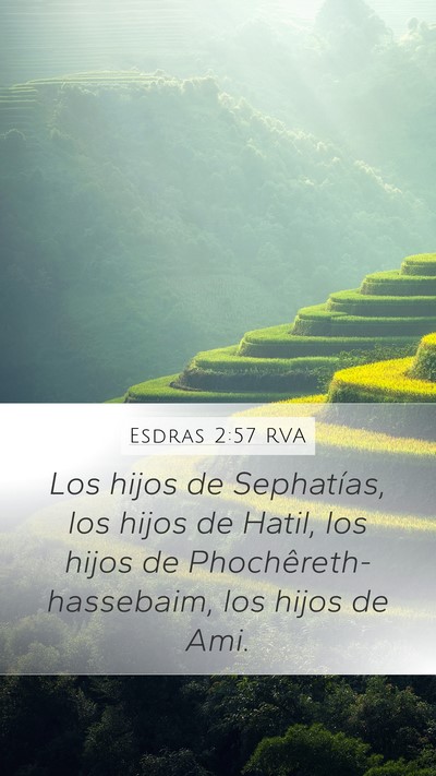 Esdras 2:57 RVA Mobile Phone Wallpaper - Los hijos de Sephatías, los hijos de Hatil, los - Mobile Bible Verse Wallpaper