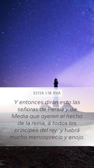 Ester 1:18 RVA Mobile Phone Wallpaper - Y entonces dirán esto las señoras de Persia y - Mobile Bible Verse Wallpaper