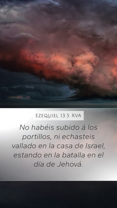 Ezequiel 13:5 RVA Mobile Phone Wallpaper - No habéis subido á los portillos, ni echasteis - Mobile Bible Verse Wallpaper
