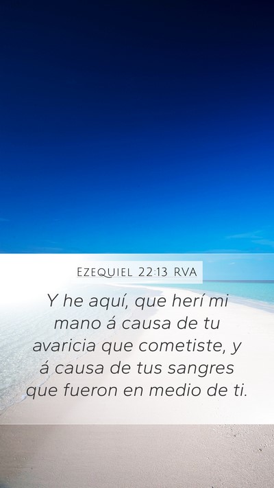 Ezequiel 22:13 RVA Bible Verse Image