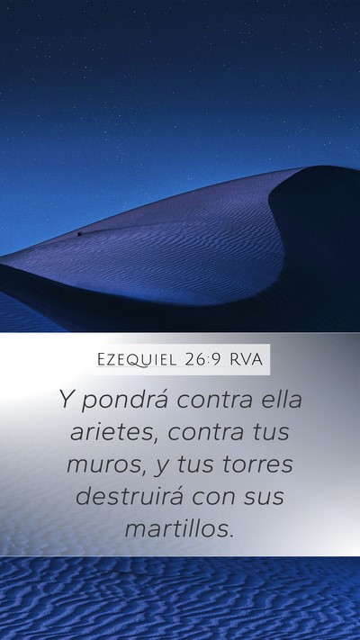 Ezequiel 26:9 RVA Bible Verse Image