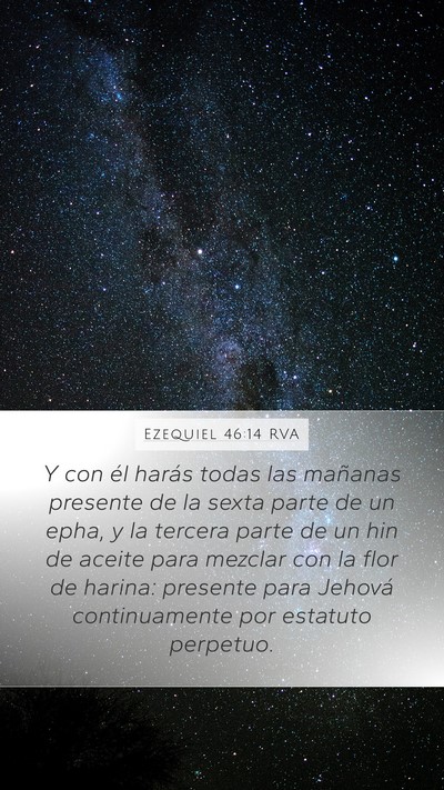 Ezequiel 46:14 RVA Bible Verse Image