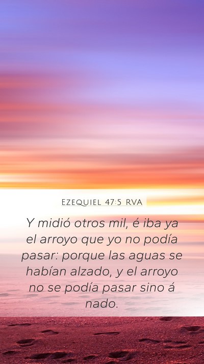 Ezequiel 47:5 RVA Mobile Phone Wallpaper - Y midió otros mil, é iba ya el arroyo que yo no - Mobile Bible Verse Wallpaper