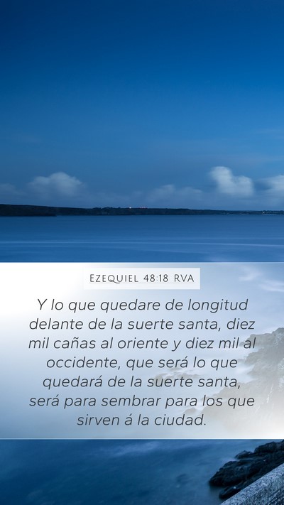 Ezequiel 48:18 RVA Mobile Phone Wallpaper - Y lo que quedare de longitud delante de la suerte - Mobile Bible Verse Wallpaper