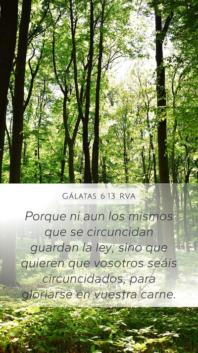 Gálatas 6:13 RVA Bible Verse Image