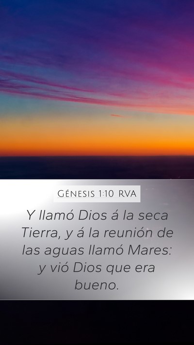 Génesis 1:10 RVA Bible Verse Image