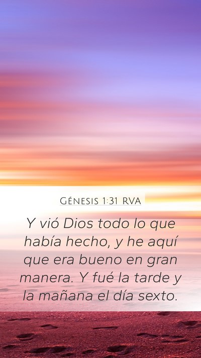 Génesis 1:31 RVA Bible Verse Image