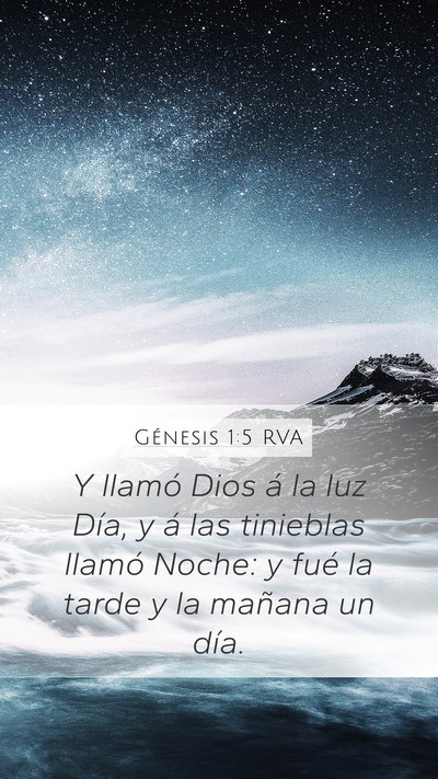 Génesis 1:5 RVA Bible Verse Image