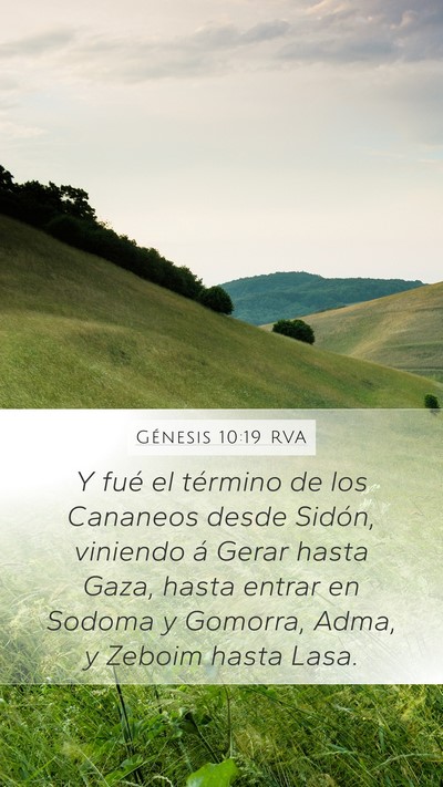 Génesis 10:19 RVA Mobile Phone Wallpaper - Y fué el término de los Cananeos desde Sidón, - Mobile Bible Verse Wallpaper