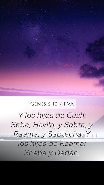 Génesis 10:7 RVA Bible Verse Image