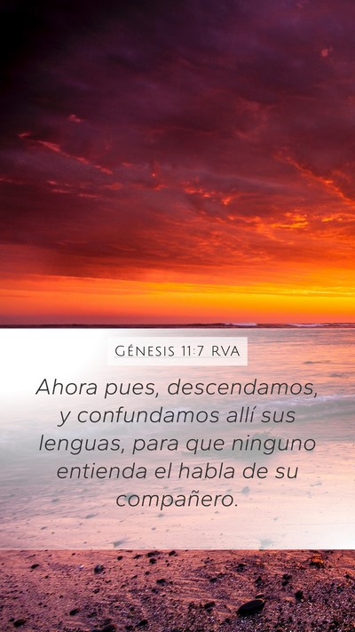 Génesis 11:7 RVA Bible Verse Image