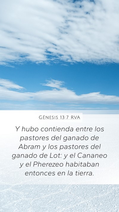 Génesis 13:7 RVA Bible Verse Image