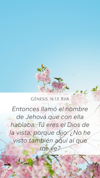 Génesis 16:13 RVA Mobile Phone Wallpaper - Entonces llamó el nombre de Jehová que con ella - Mobile Bible Verse Wallpaper
