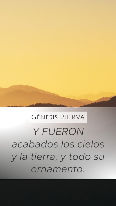 Génesis 2:1 RVA Mobile Phone Wallpaper - Y FUERON acabados los cielos y la tierra, y todo - Mobile Bible Verse Wallpaper