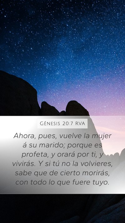 Génesis 20:7 RVA Bible Verse Image