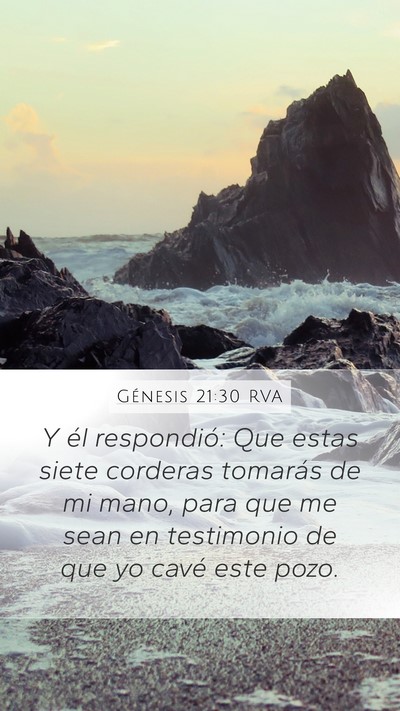 Génesis 21:30 RVA Mobile Phone Wallpaper - Y él respondió: Que estas siete corderas - Mobile Bible Verse Wallpaper