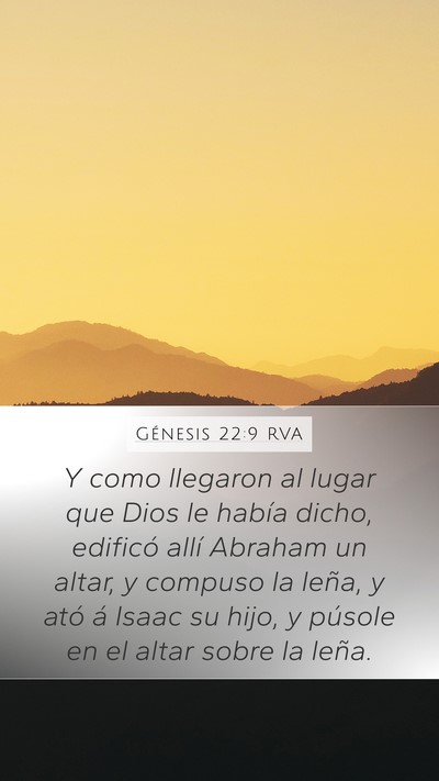 Génesis 22:9 RVA Bible Verse Image