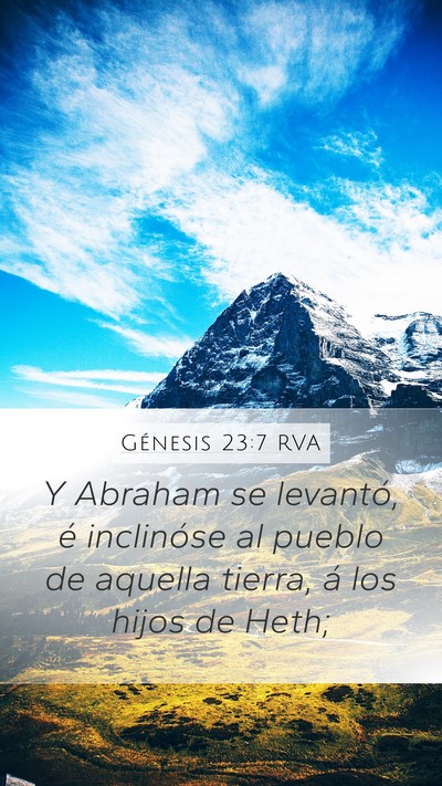 Génesis 23:7 RVA Bible Verse Image